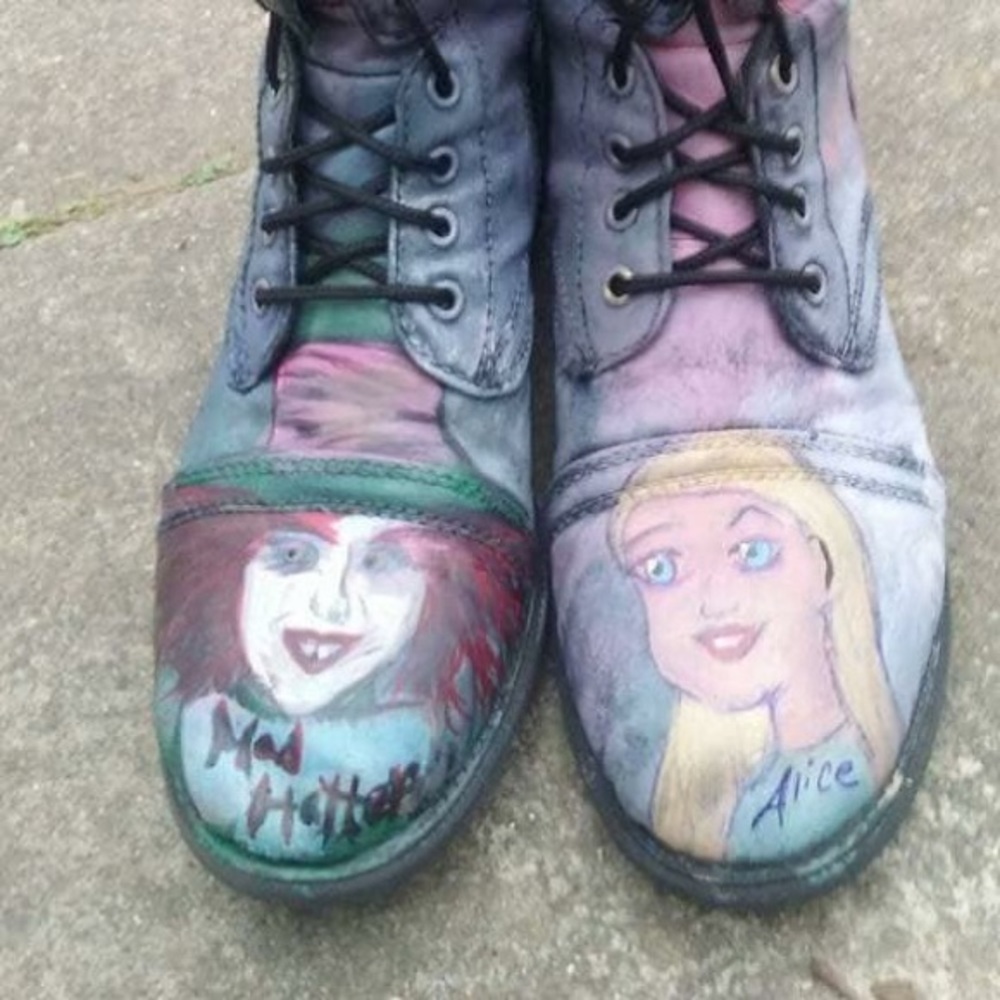 Custom Alice in wonderland boots